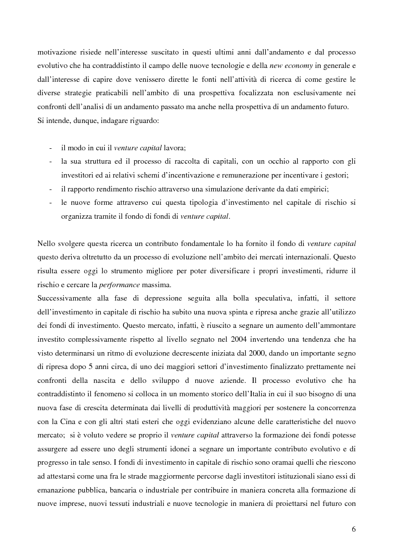 Anteprima della tesi: I fondi di fondi di venture capital e la loro attività di sostegno alle imprese, Pagina 3
