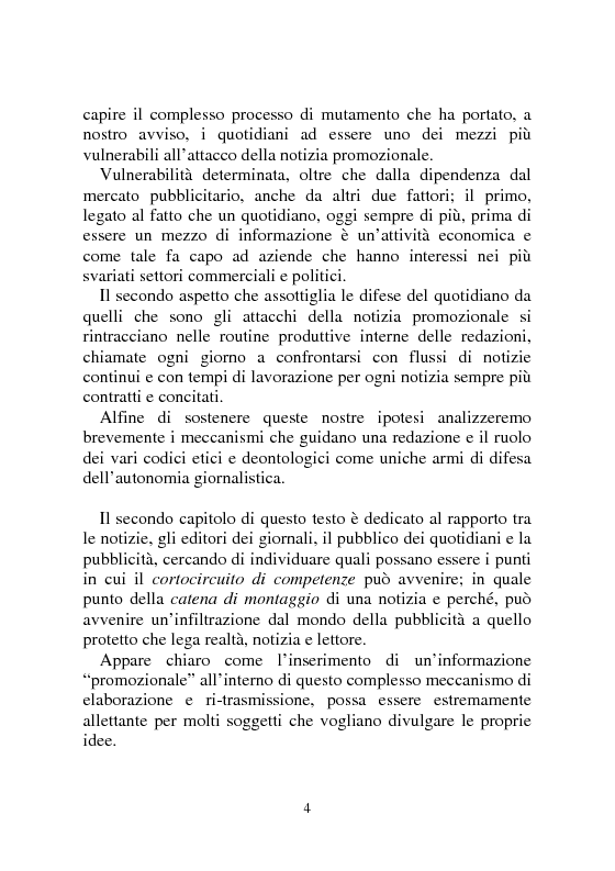 Anteprima della tesi: Notizia Promozionale, la notizia fra obiettivo pubblico e pubblico obiettivo, Pagina 4
