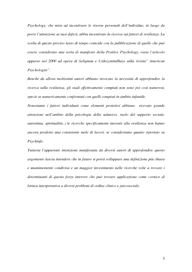 Anteprima della tesi: I fattori di resilienza allo stress: una ricognizione bibliografica, Pagina 2