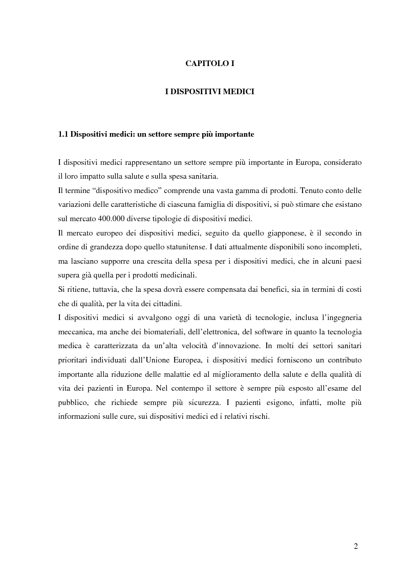 Anteprima della tesi: Dispositivi medici: certificazione, sicurezza e rintracciabilità, Pagina 2