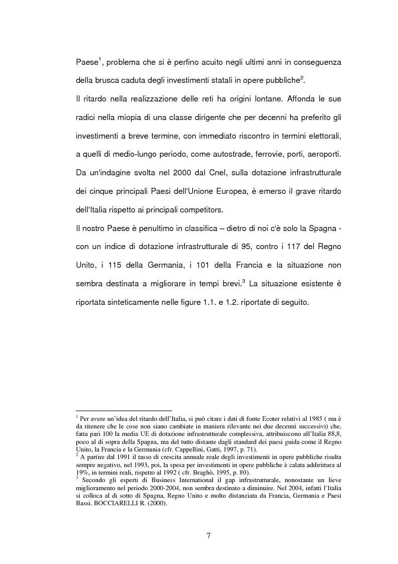 Anteprima della tesi: Un nuovo strumento di finanza innovativa: il Project Financing, Pagina 6