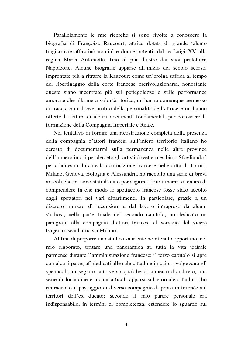 Anteprima della tesi: Mademoiselle Françoise Raucourt prima attrice della Comédie-Française e della Compagnia Imperiale e Reale a Parma (1807-1813), Pagina 2