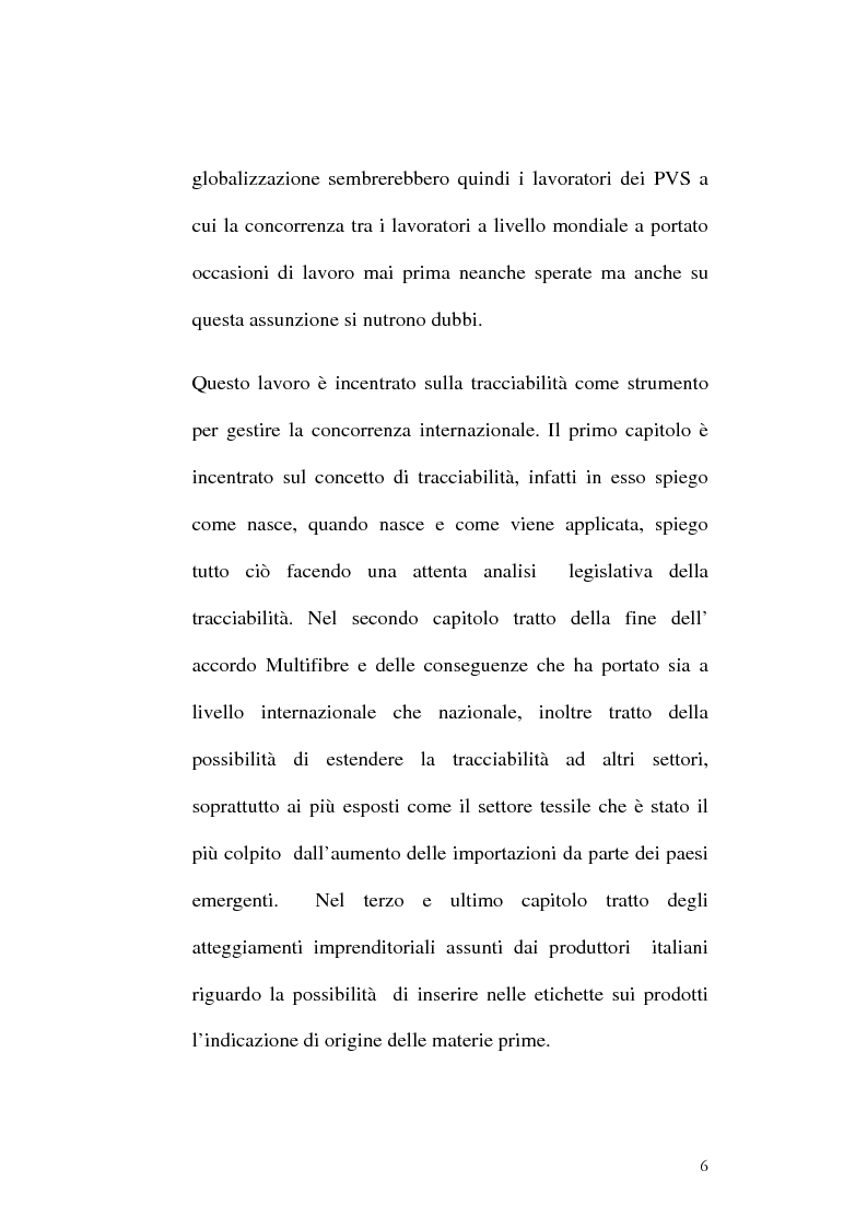 Anteprima della tesi: Tracciabilità: Uno strumento per gestire la concorrenza sul mercato internazionale, Pagina 4