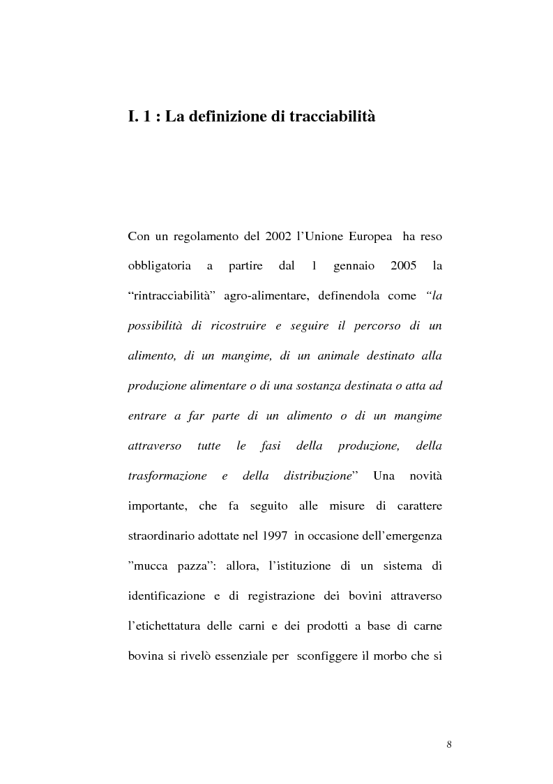 Anteprima della tesi: Tracciabilità: Uno strumento per gestire la concorrenza sul mercato internazionale, Pagina 6