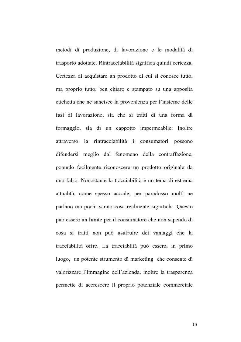 Anteprima della tesi: Tracciabilità: Uno strumento per gestire la concorrenza sul mercato internazionale, Pagina 8