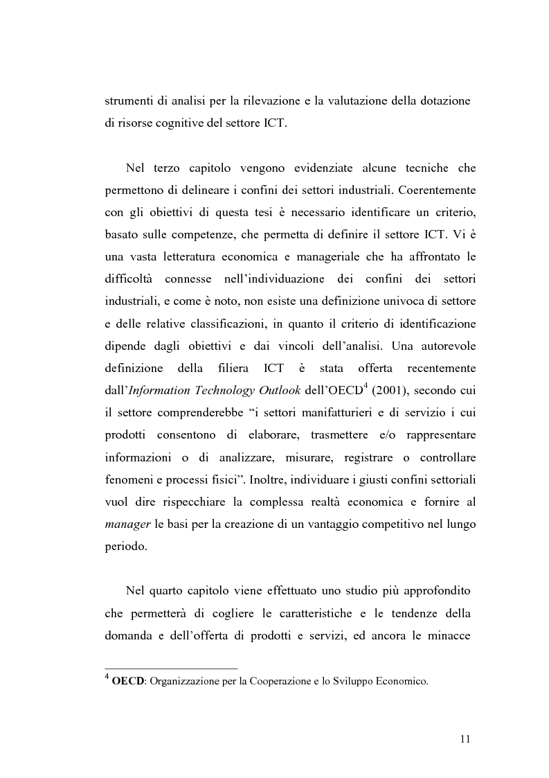 Anteprima della tesi: Problematiche di definizione ed analisi strategica nel settore delle Tecnologie dell'Informazione e della Comunicazione, Pagina 5