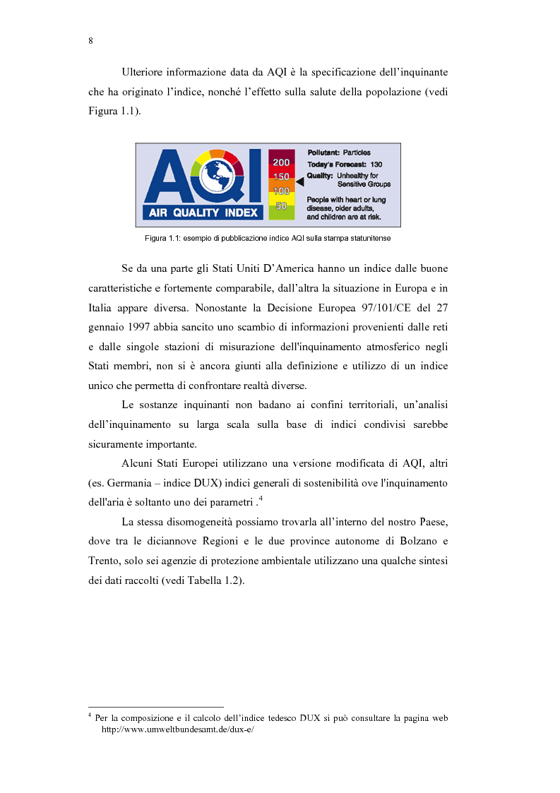 Anteprima della tesi: Confronto tra indici sintetici sulla qualità dell'aria e loro variabilità sul territorio, Pagina 4