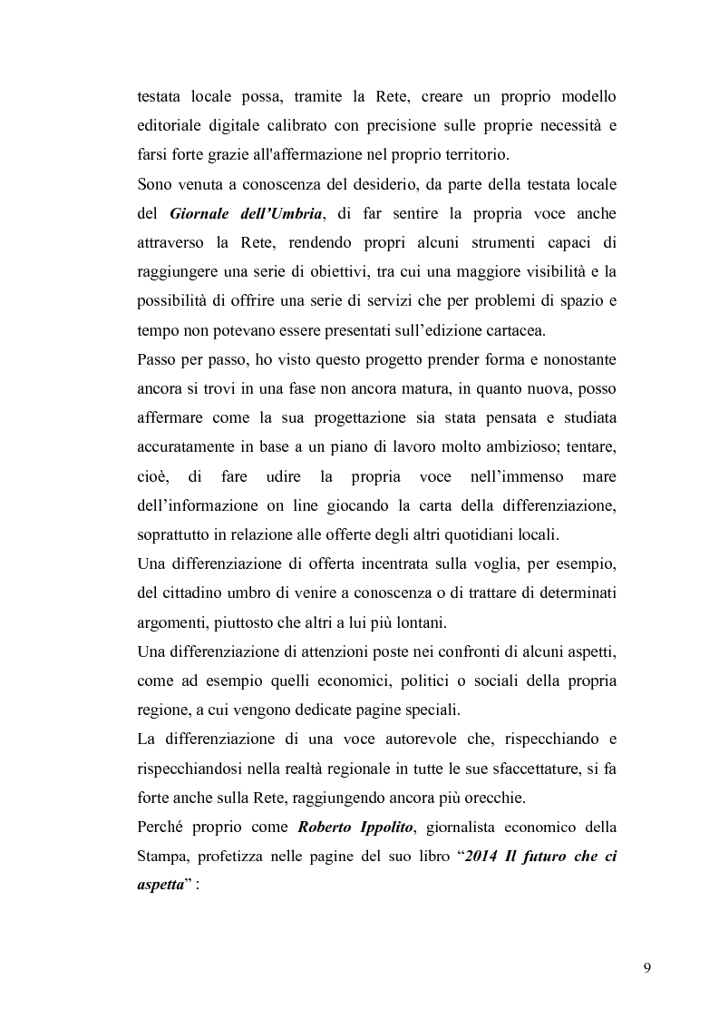 Anteprima della tesi: Dinamiche e frontiere del giornalismo on line. Il caso del Giornale dell'Umbria., Pagina 4