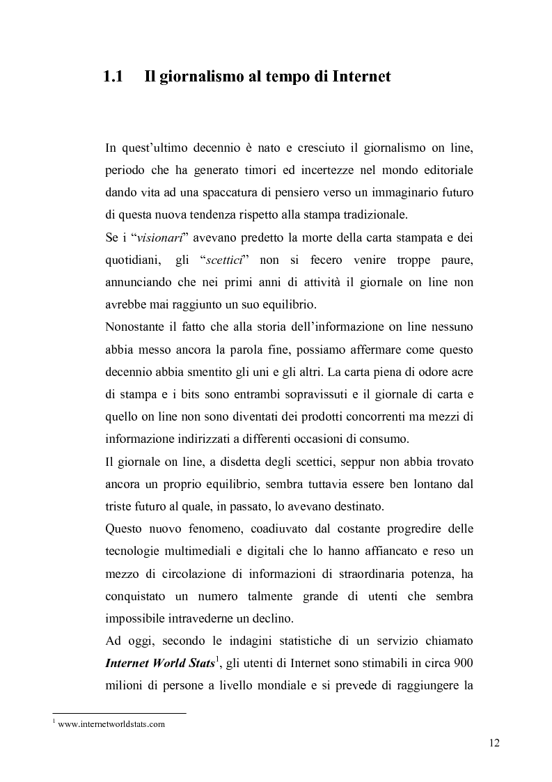 Anteprima della tesi: Dinamiche e frontiere del giornalismo on line. Il caso del Giornale dell'Umbria., Pagina 7