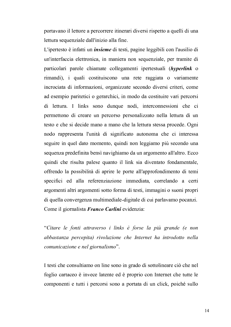 Anteprima della tesi: Dinamiche e frontiere del giornalismo on line. Il caso del Giornale dell'Umbria., Pagina 9