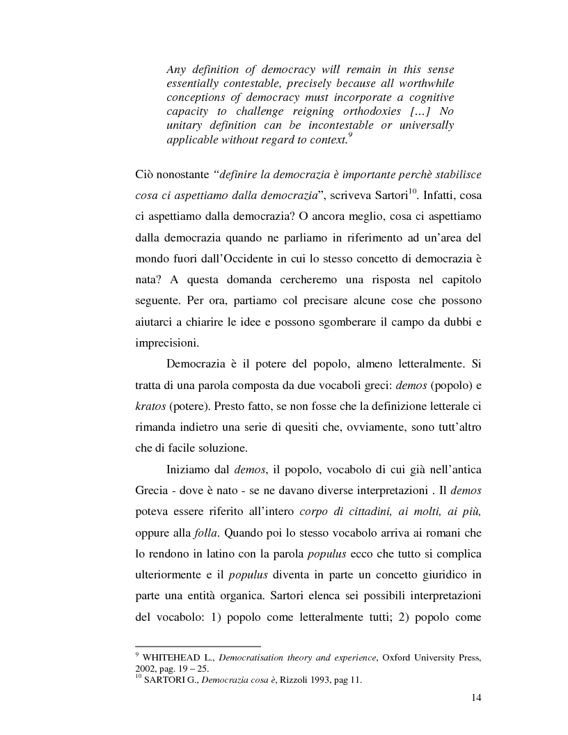 Anteprima della tesi: Istituzioni democratiche vs Democrazia. Il caso dei paesi musulmani, Pagina 10