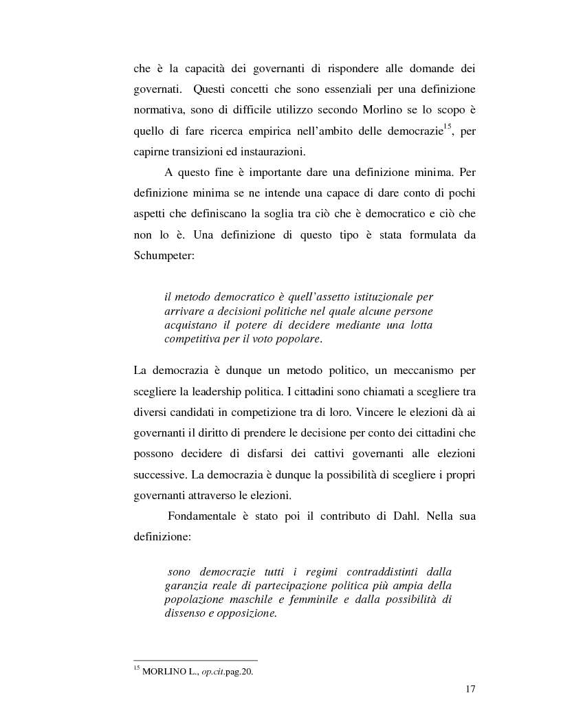 Anteprima della tesi: Istituzioni democratiche vs Democrazia. Il caso dei paesi musulmani, Pagina 13