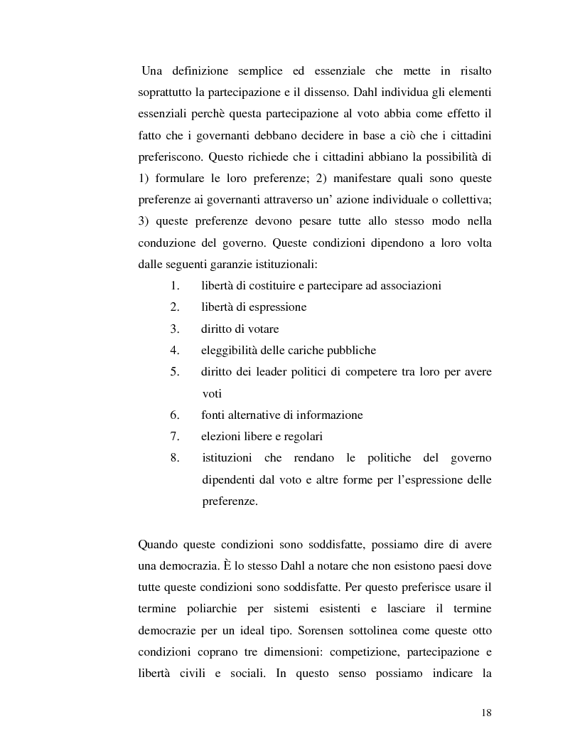 Anteprima della tesi: Istituzioni democratiche vs Democrazia. Il caso dei paesi musulmani, Pagina 14