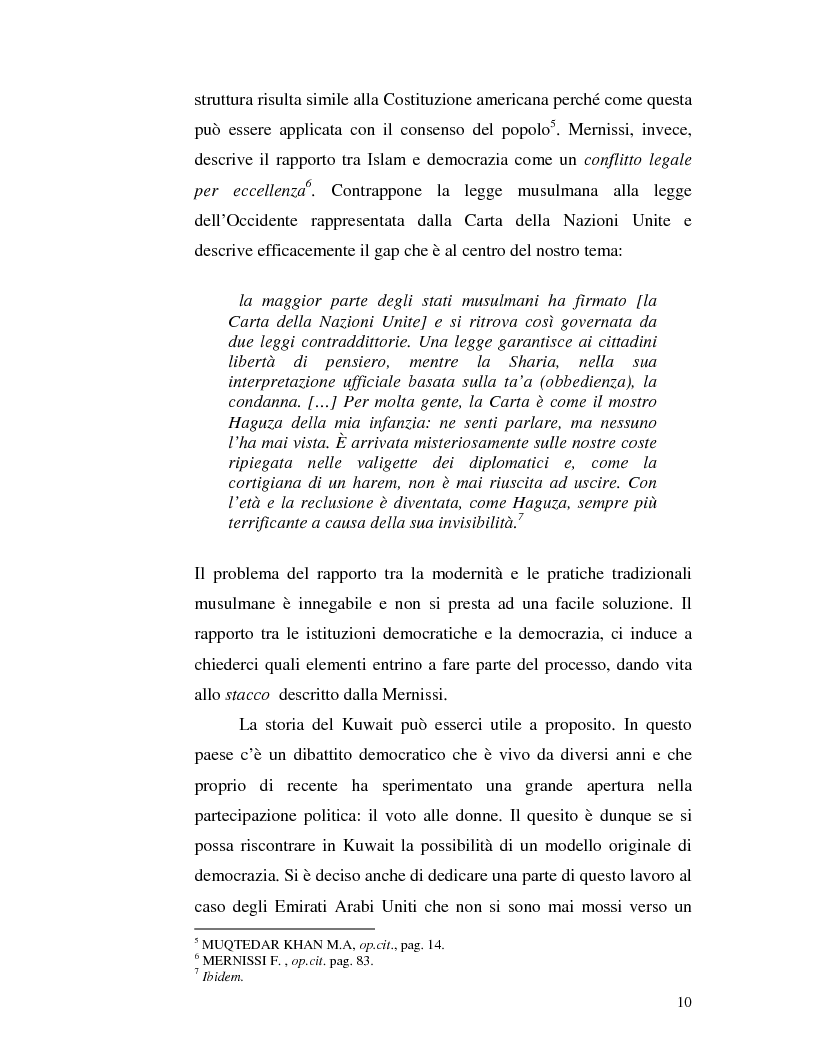 Anteprima della tesi: Istituzioni democratiche vs Democrazia. Il caso dei paesi musulmani, Pagina 6