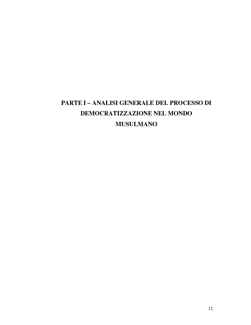 Anteprima della tesi: Istituzioni democratiche vs Democrazia. Il caso dei paesi musulmani, Pagina 8