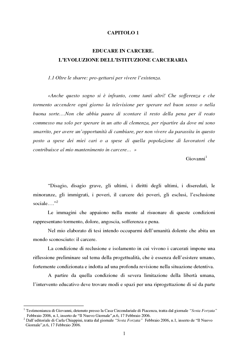 Anteprima della tesi: Parole concave per accogliere rinnovati orizzonti di senso. Il valore della parola nell'esperienza rieducativa del carcere., Pagina 3