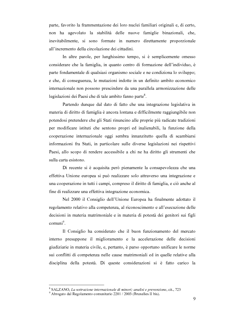 Anteprima della tesi: La sottrazione internazionale di minori nei suoi recenti sviluppi giurisprudenziali, Pagina 6