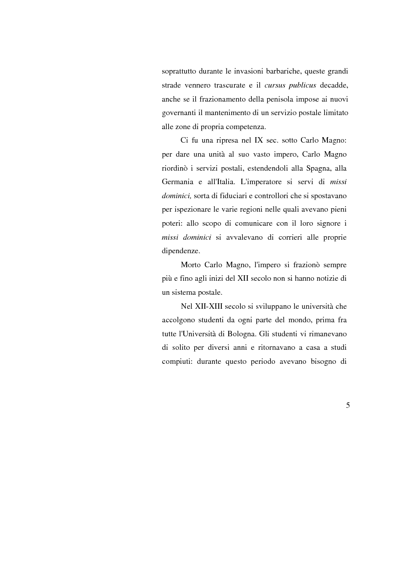 Anteprima della tesi: Poste Italiane: da servizio pubblico a sistema d'impresa, Pagina 3