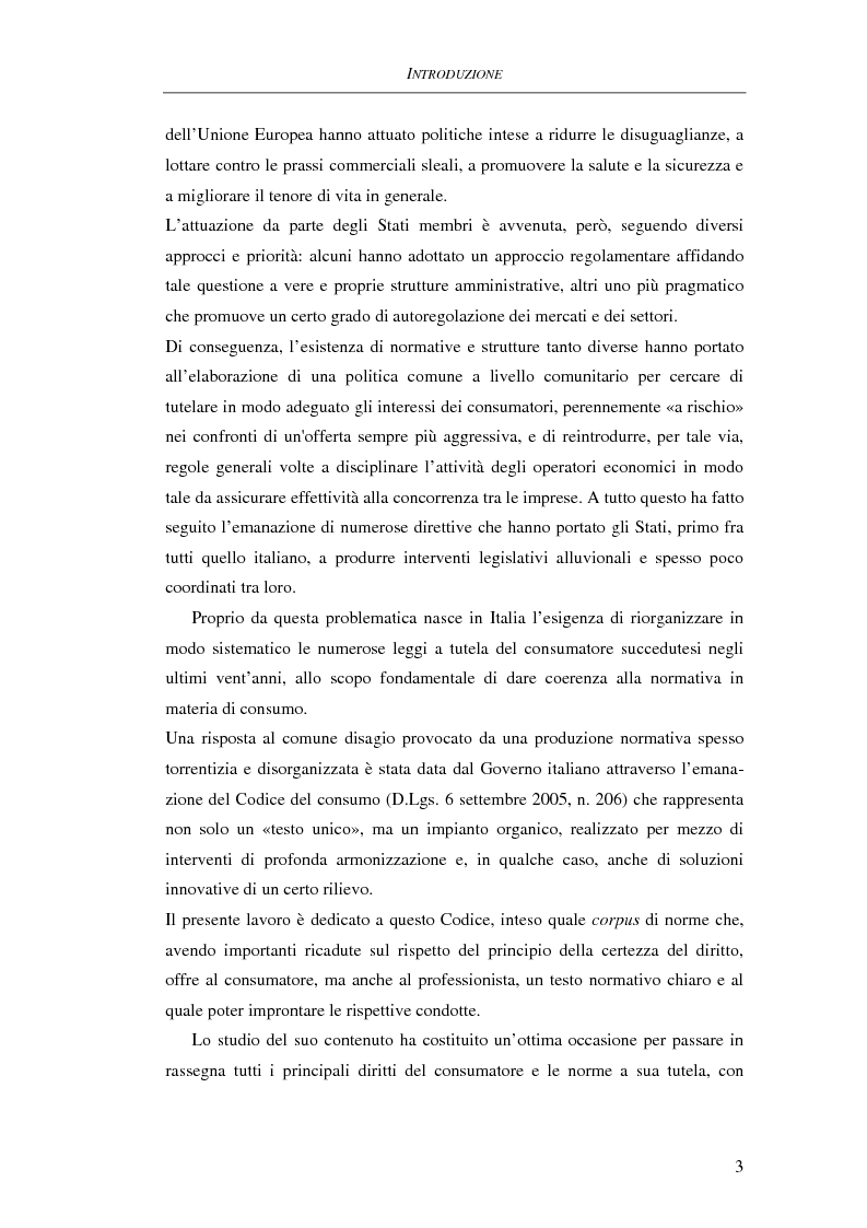 Anteprima della tesi: Il Codice del consumo. D.Lgs. 6 settembre 2005, n. 206, Pagina 2