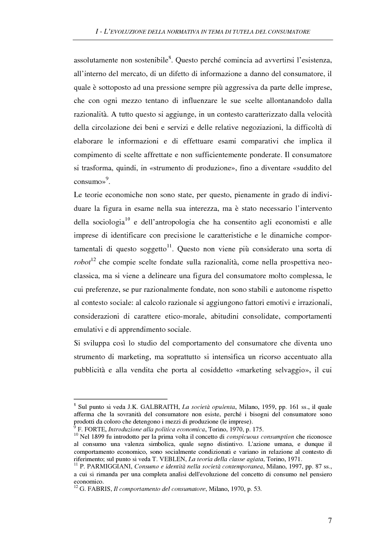 Anteprima della tesi: Il Codice del consumo. D.Lgs. 6 settembre 2005, n. 206, Pagina 6