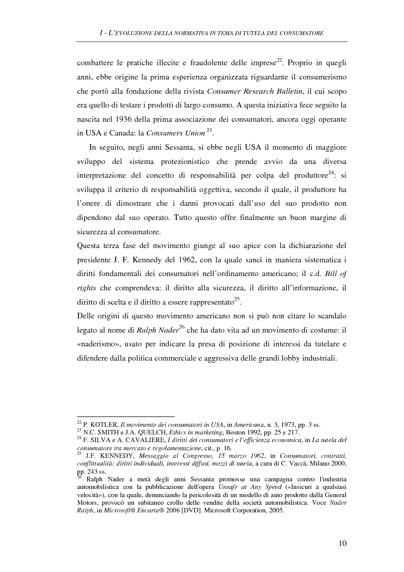 Anteprima della tesi: Il Codice del consumo. D.Lgs. 6 settembre 2005, n. 206, Pagina 9