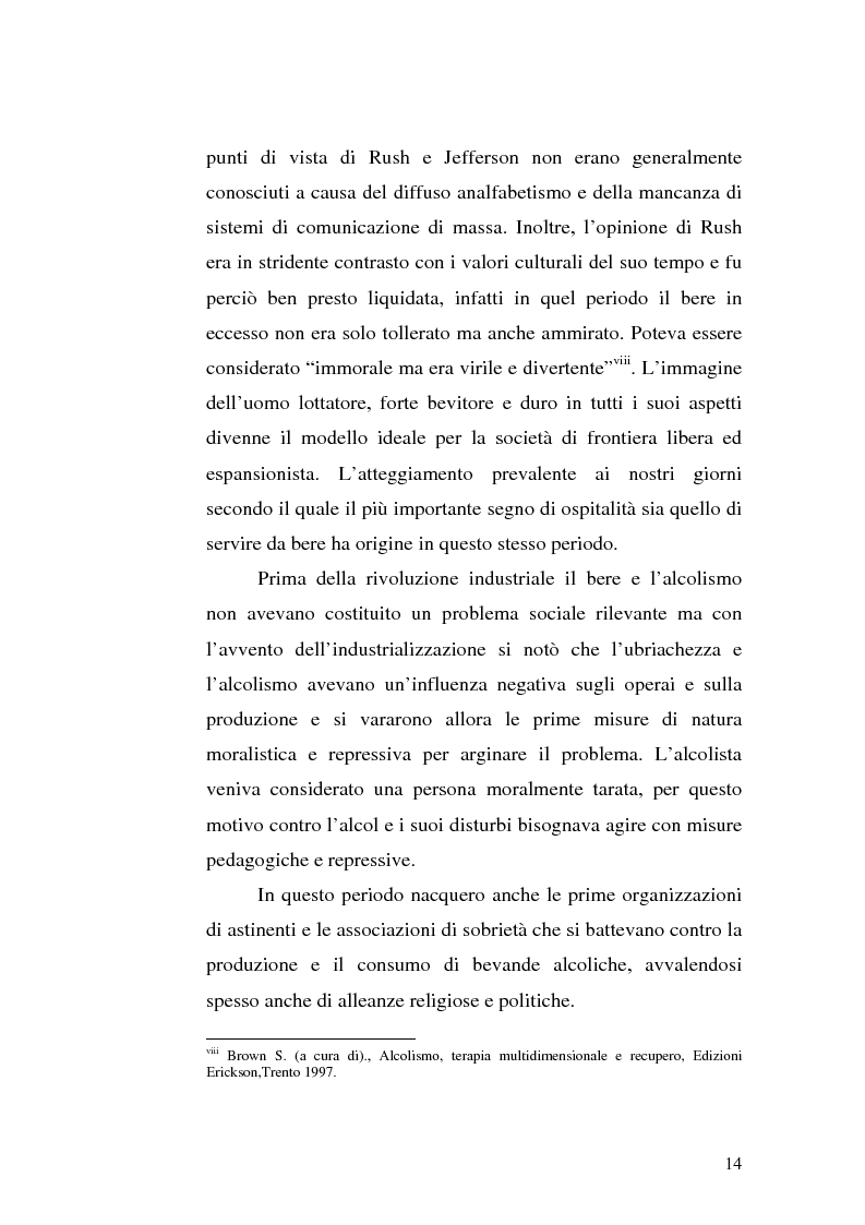 Anteprima della tesi: La famiglia alcolista. Esperienza di trattamento in un servizio alcologico territoriale e in un gruppo di auto-aiuto., Pagina 14