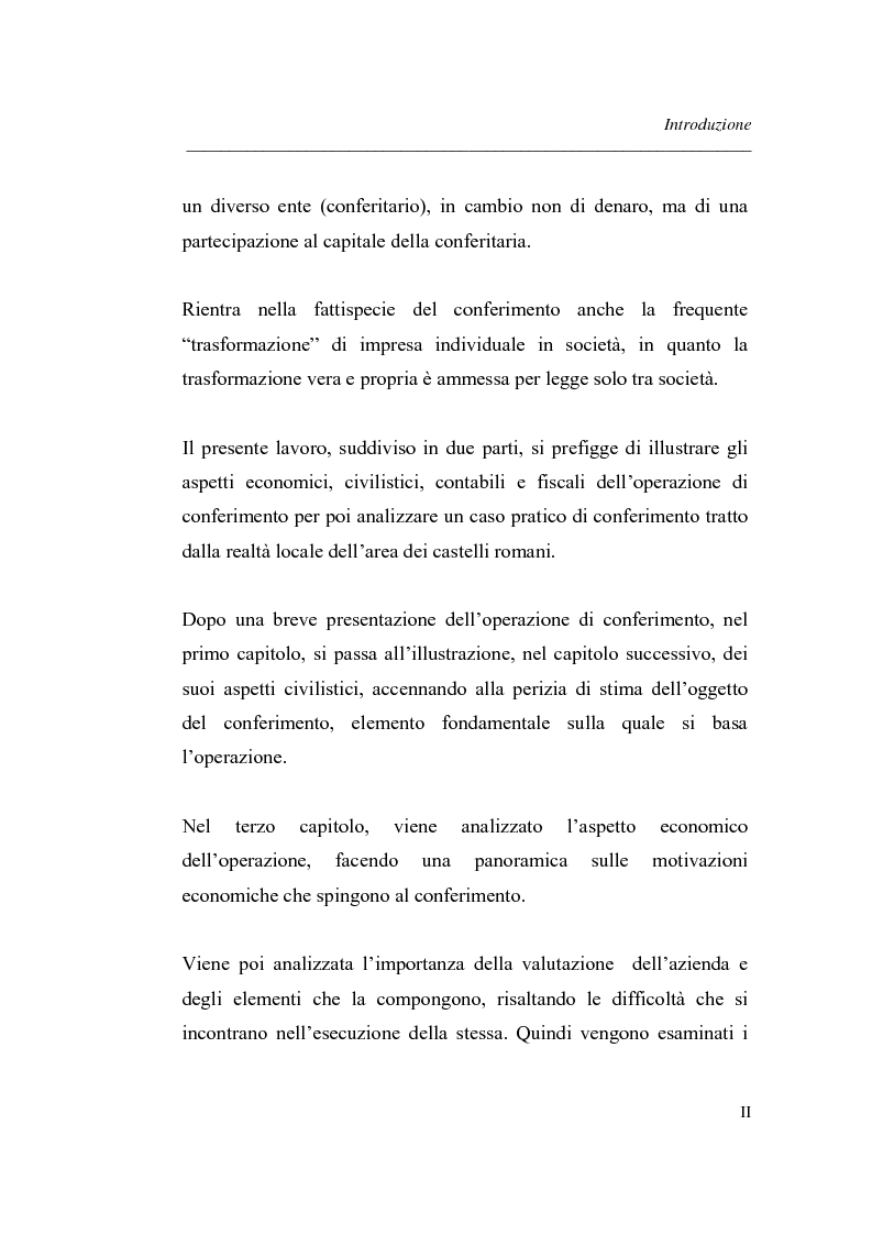 Anteprima della tesi: Similitudini tra operazioni straordinarie d'impresa. Il conferimento ''modello trasformazione''. Analisi di un caso empirico., Pagina 2