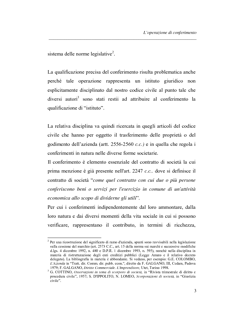 Anteprima della tesi: Similitudini tra operazioni straordinarie d'impresa. Il conferimento ''modello trasformazione''. Analisi di un caso empirico., Pagina 7