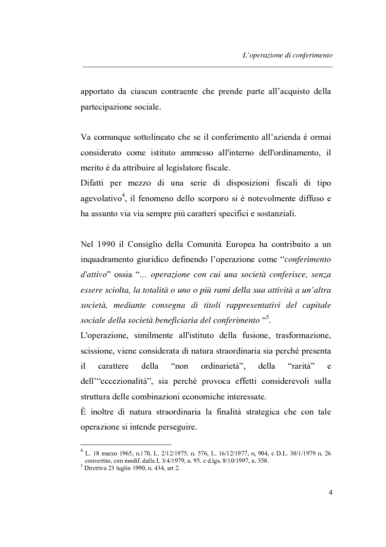 Anteprima della tesi: Similitudini tra operazioni straordinarie d'impresa. Il conferimento ''modello trasformazione''. Analisi di un caso empirico., Pagina 8