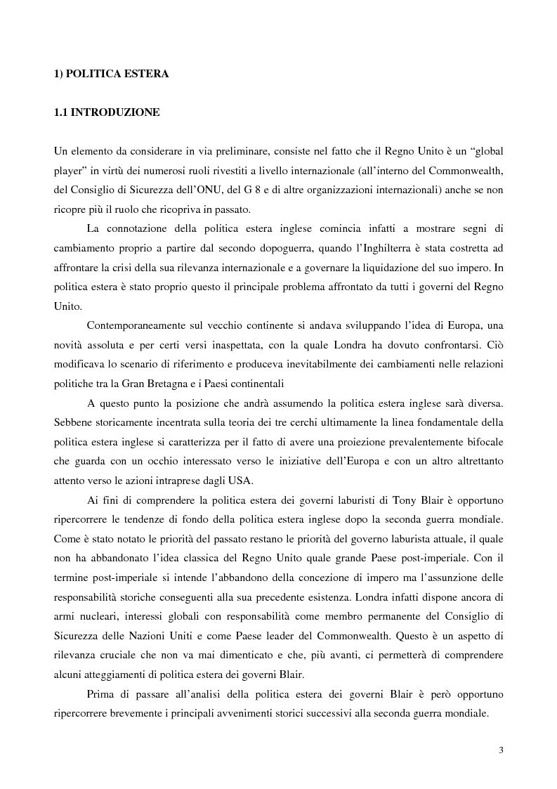 Anteprima della tesi: La politica estera dei governi Blair, Pagina 2
