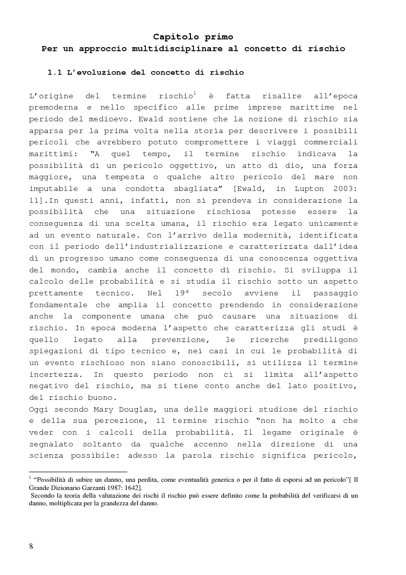 Anteprima della tesi: Dalla percezione del rischio al risk management in sanità, il sistema di incident reporting della Regione Emilia Romagna, Pagina 4