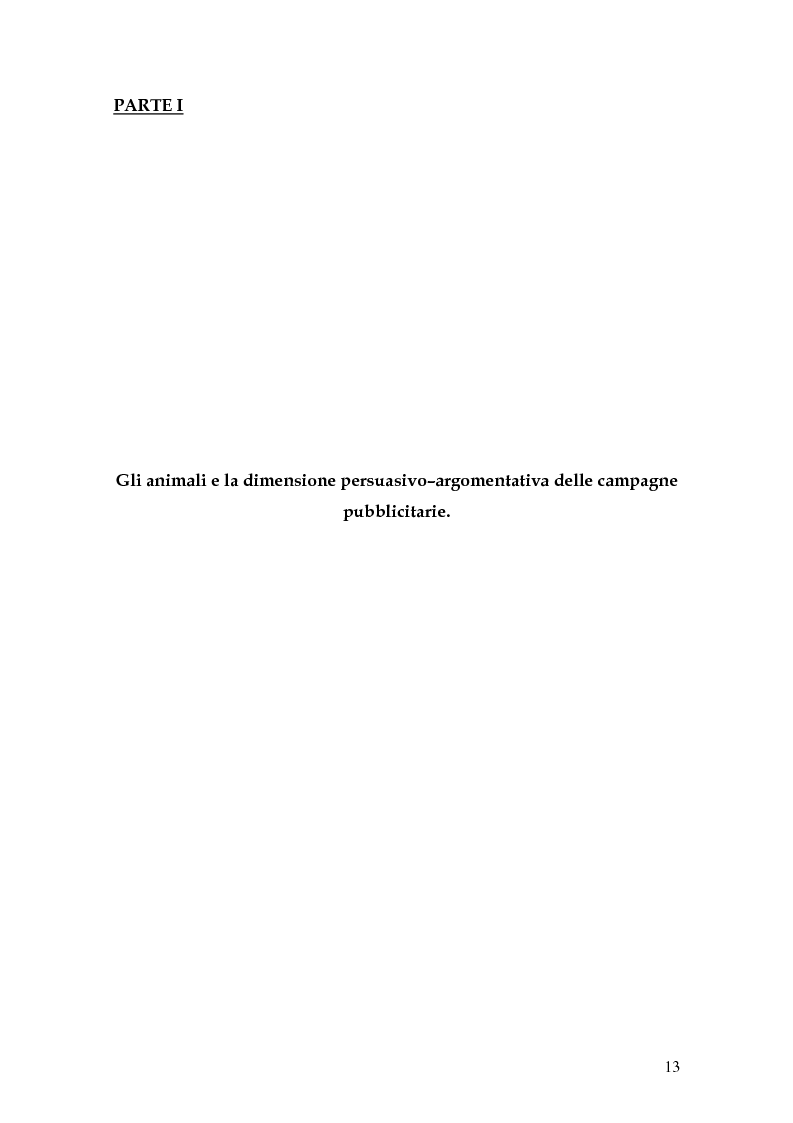 Anteprima della tesi: Animal spot: ruoli e significati degli animali nelle campagne pubblicitarie, Pagina 10