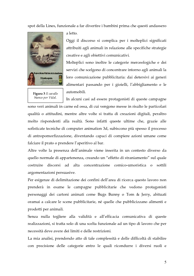 Anteprima della tesi: Animal spot: ruoli e significati degli animali nelle campagne pubblicitarie, Pagina 2