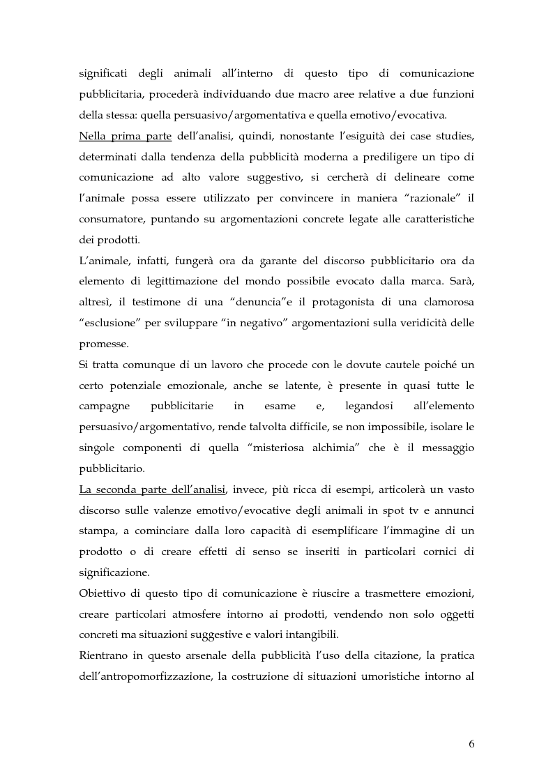 Anteprima della tesi: Animal spot: ruoli e significati degli animali nelle campagne pubblicitarie, Pagina 3