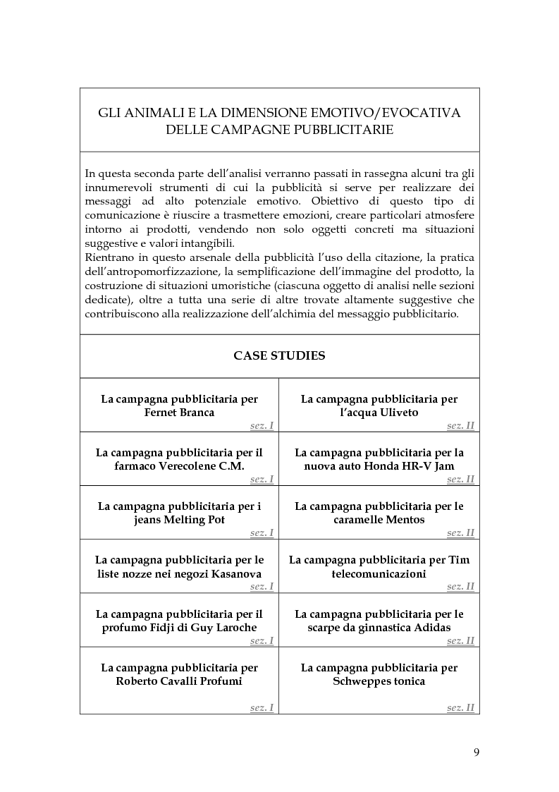 Anteprima della tesi: Animal spot: ruoli e significati degli animali nelle campagne pubblicitarie, Pagina 6