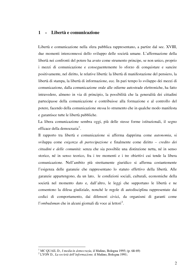 Anteprima della tesi: Il sistema radiotelevisivo tra pubblico e privato. Una proposta di legge di iniziativa popolare, Pagina 5