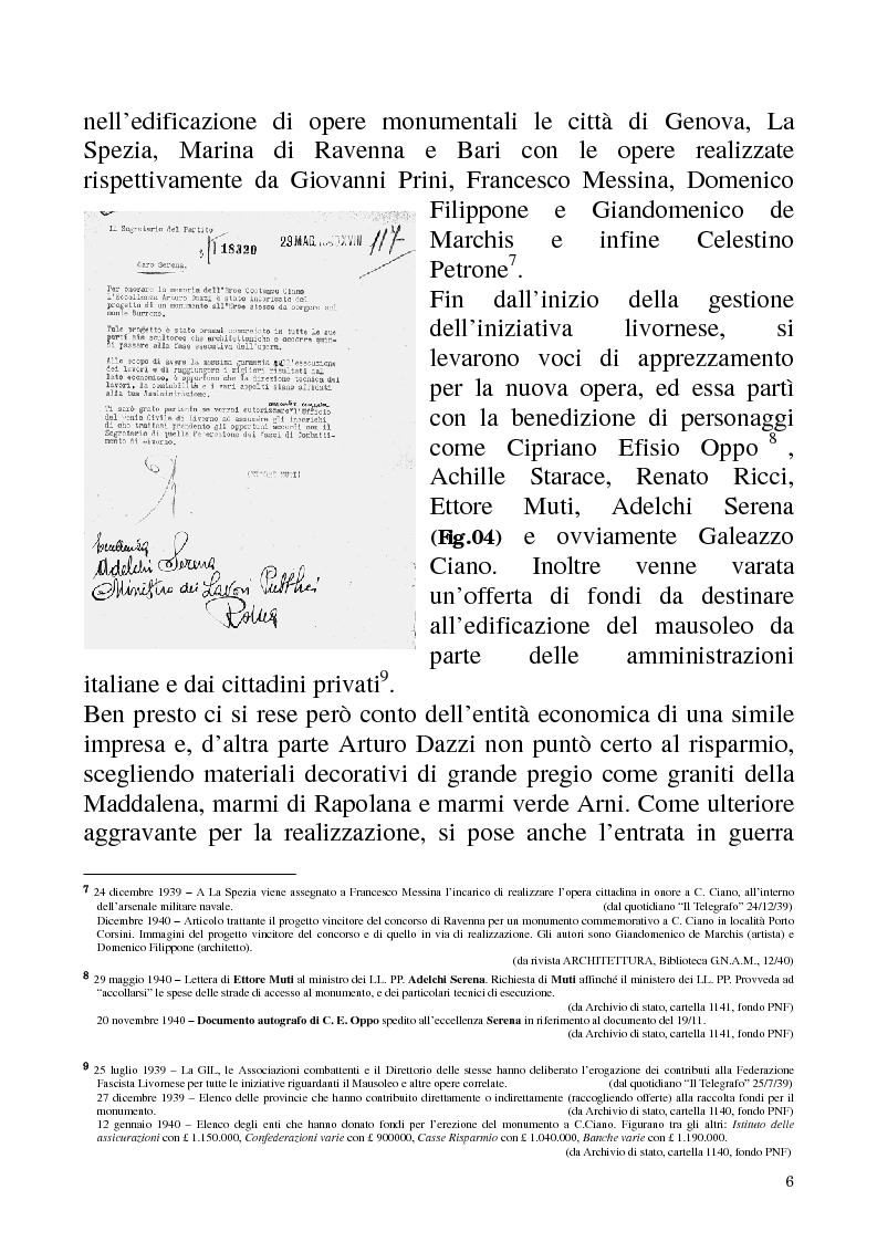Anteprima della tesi: Studio e recupero del mausoleo di Costanzo Ciano a Livorno, Pagina 5