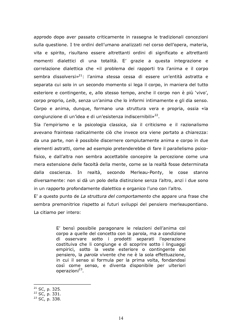 Anteprima della tesi: Cogito tacito e cogito parlato nella filosofia di Maurice Merleau-Ponty, Pagina 12