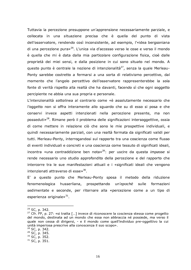Anteprima della tesi: Cogito tacito e cogito parlato nella filosofia di Maurice Merleau-Ponty, Pagina 14