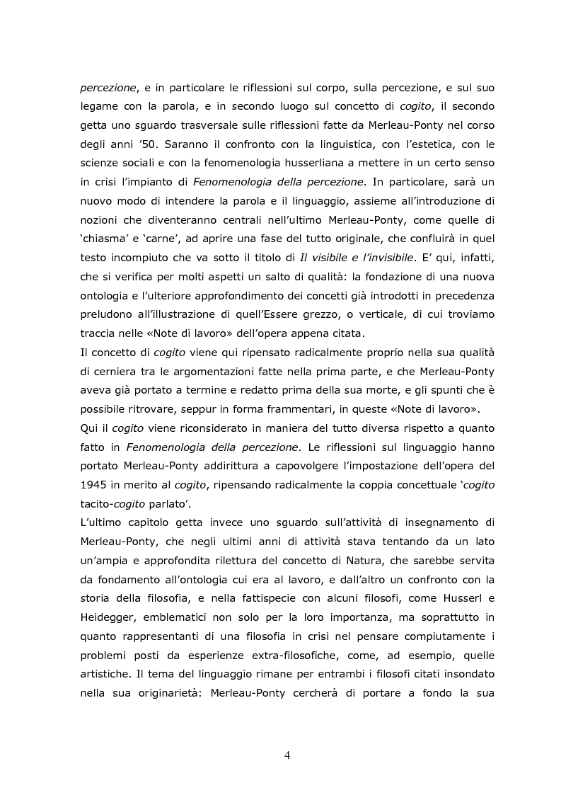 Anteprima della tesi: Cogito tacito e cogito parlato nella filosofia di Maurice Merleau-Ponty, Pagina 2