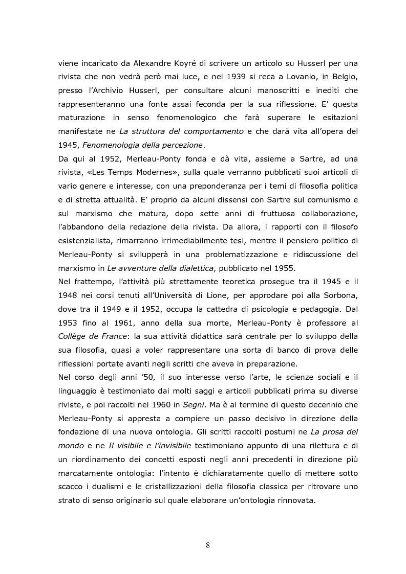 Anteprima della tesi: Cogito tacito e cogito parlato nella filosofia di Maurice Merleau-Ponty, Pagina 6