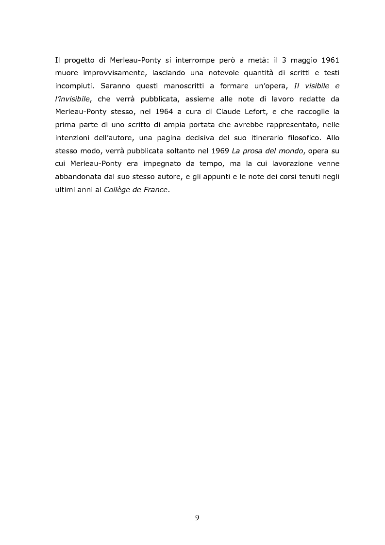 Anteprima della tesi: Cogito tacito e cogito parlato nella filosofia di Maurice Merleau-Ponty, Pagina 7