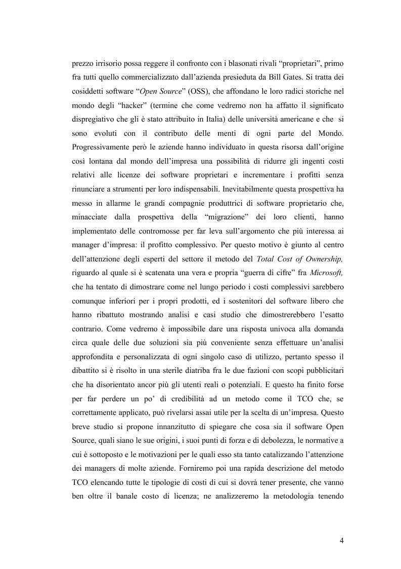Anteprima della tesi: Total cost of ownership: una comparazione Office - Open Office, Pagina 2