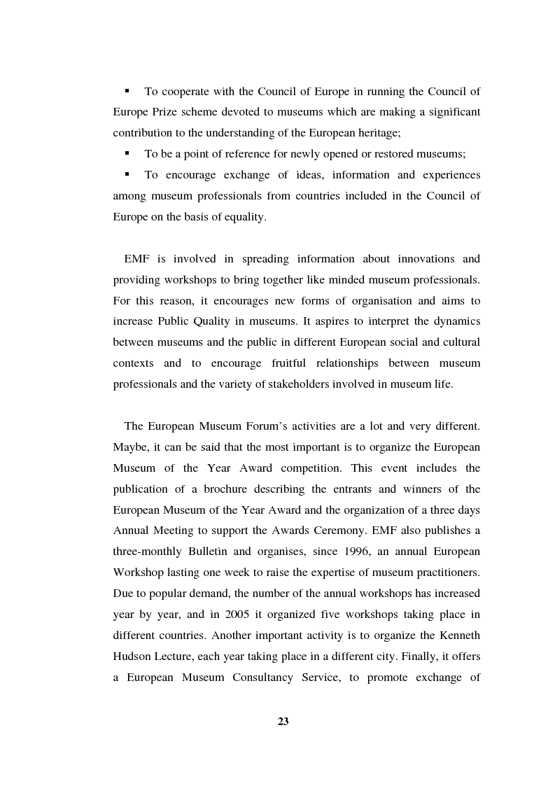 Anteprima della tesi: Going Digital: the European Museum Forum Experience within the European Union BRICKS Project, Pagina 10