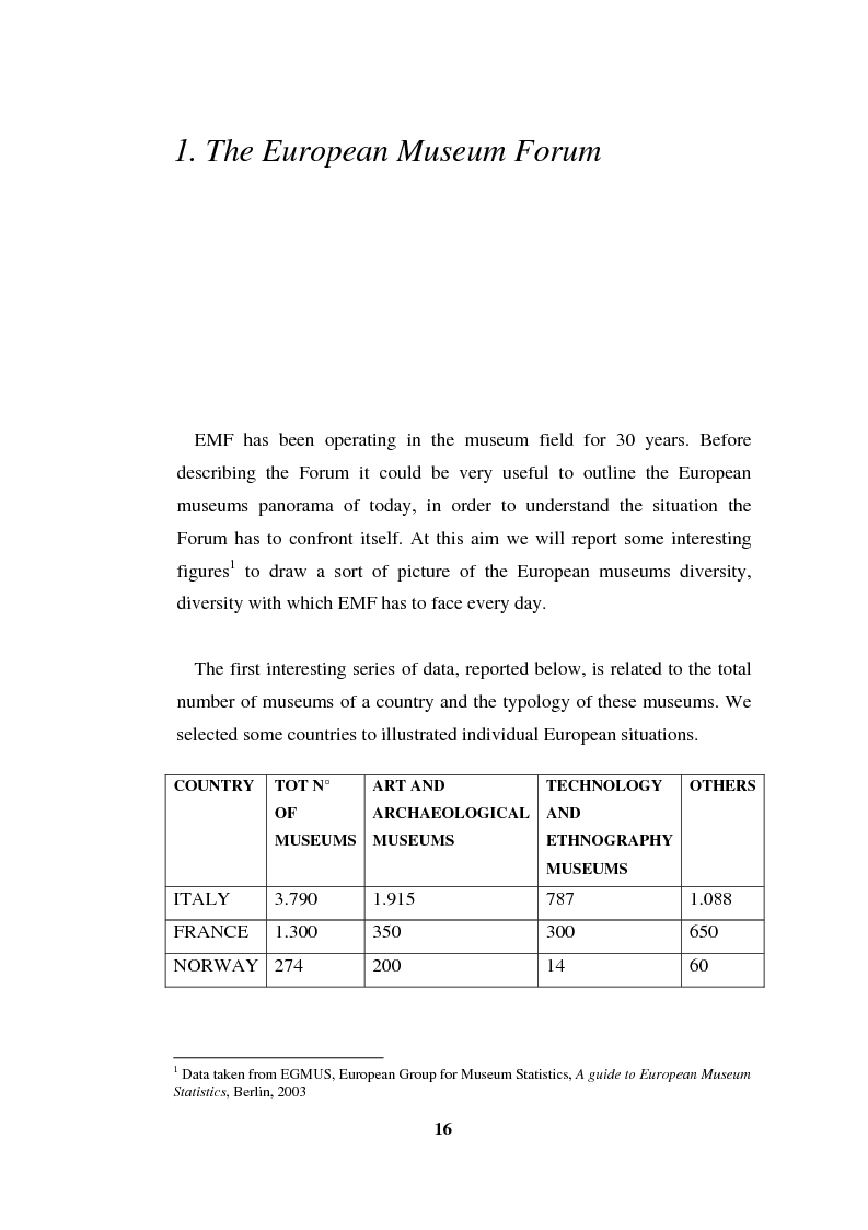 Anteprima della tesi: Going Digital: the European Museum Forum Experience within the European Union BRICKS Project, Pagina 3