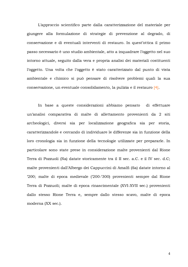 Anteprima della tesi: Caratterizzazione di malte di interesse archeologico: il caso studio del Rione Terra di Pozzuoli, Pagina 2