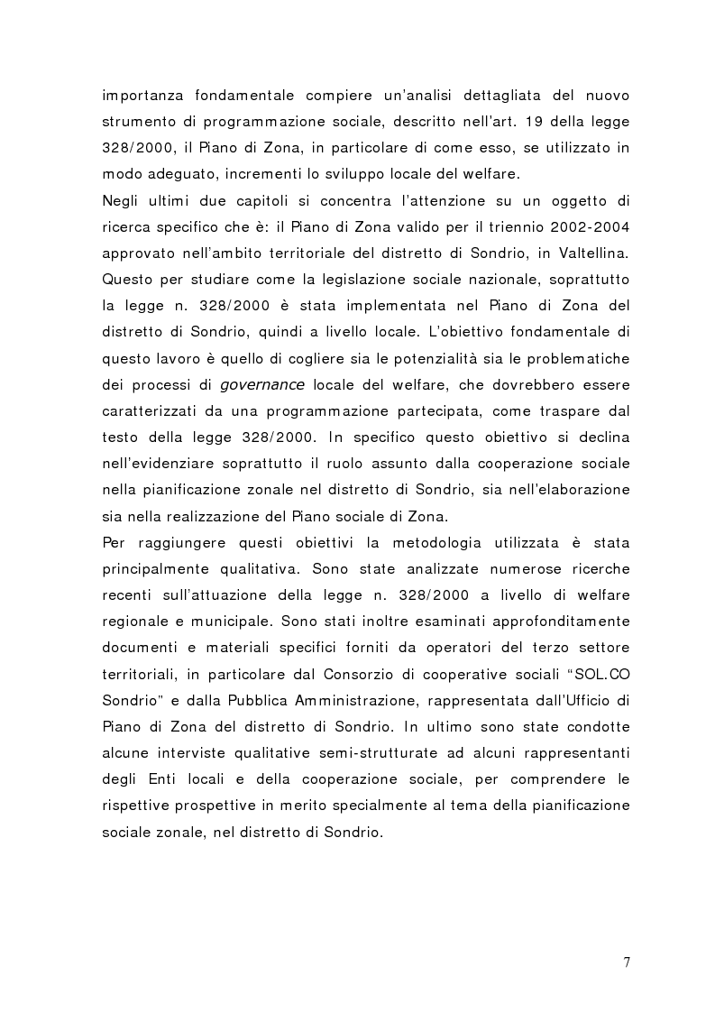 Anteprima della tesi: Fra governance e programmazione partecipata: il Piano Sociale di Zona nel distretto di Sondrio, Pagina 2