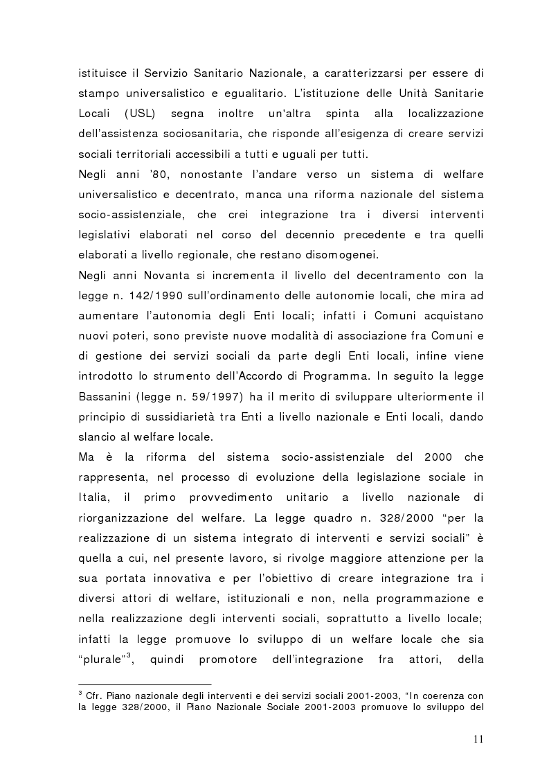 Anteprima della tesi: Fra governance e programmazione partecipata: il Piano Sociale di Zona nel distretto di Sondrio, Pagina 6