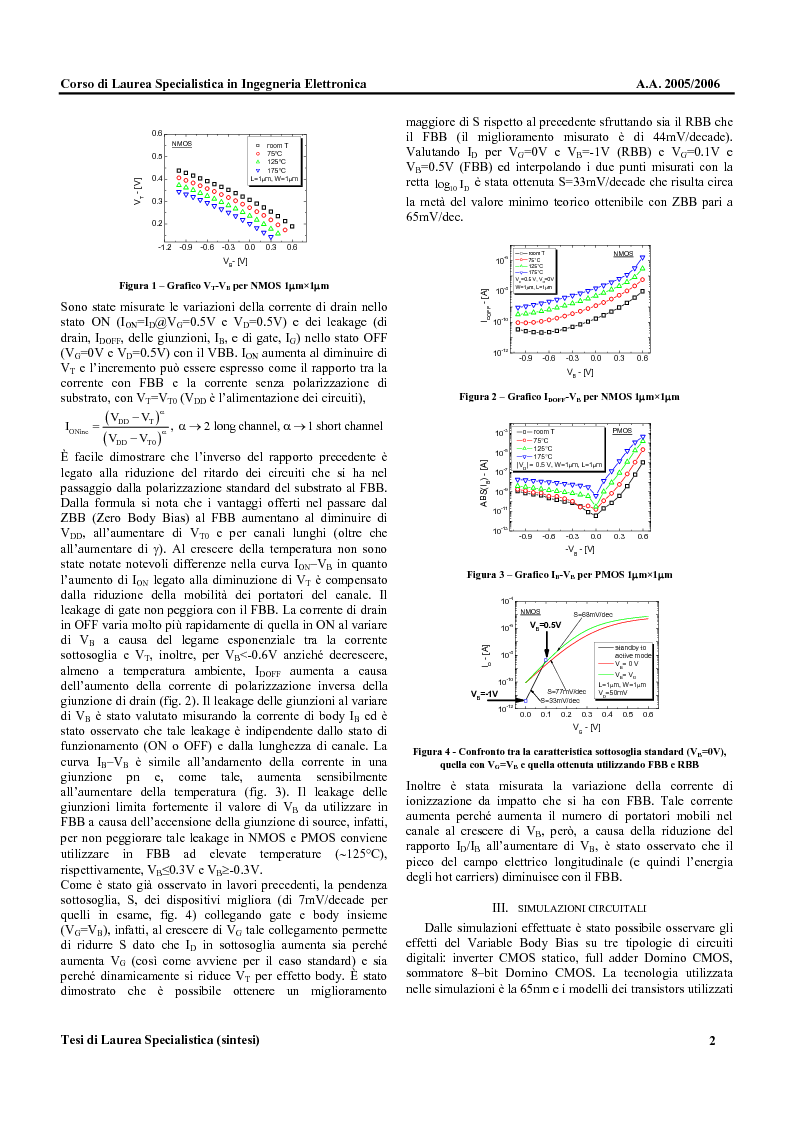 Anteprima della tesi: Metodologie di Polarizzazione del Substrato di Dispositivi CMOS per la Riduzione del Ritardo e della Potenza Dissipata, Pagina 2
