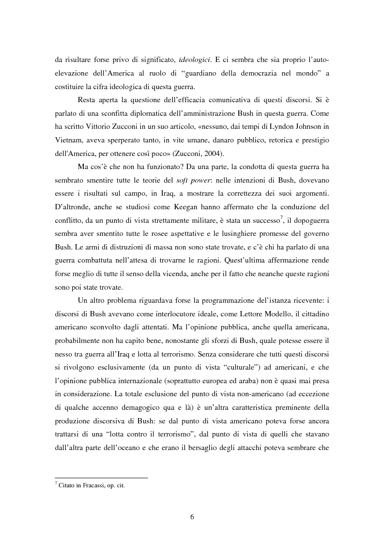 Anteprima della tesi: Come si racconta una guerra. Analisi semiotica dei discorsi di George W. Bush durante la guerra in Iraq., Pagina 6